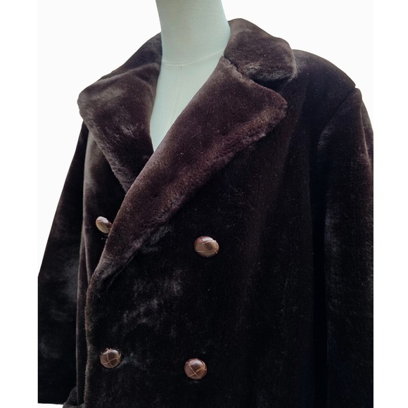 Russell Taylor Flipper vintage 80 Faux Fur Double Breasted Coat Luxury Glam‎ - Picture 8 of 14